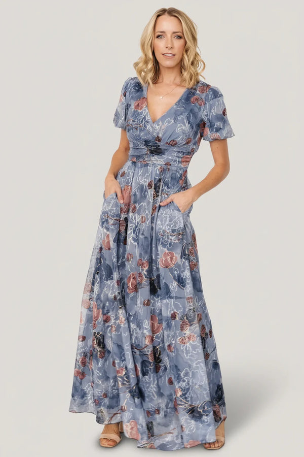 Ardley Maxi Dress | Slate Print