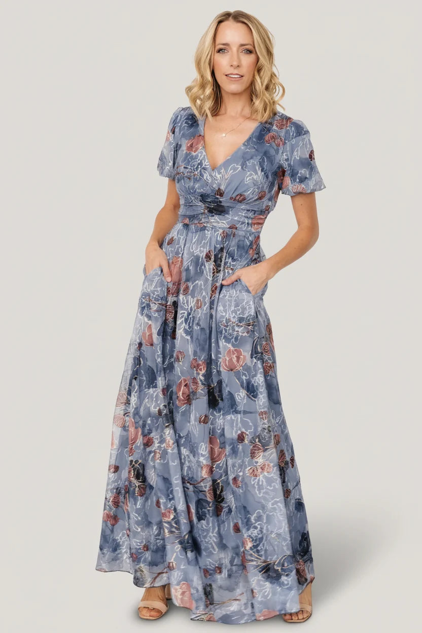 Ardley Maxi Dress | Slate Print Main image