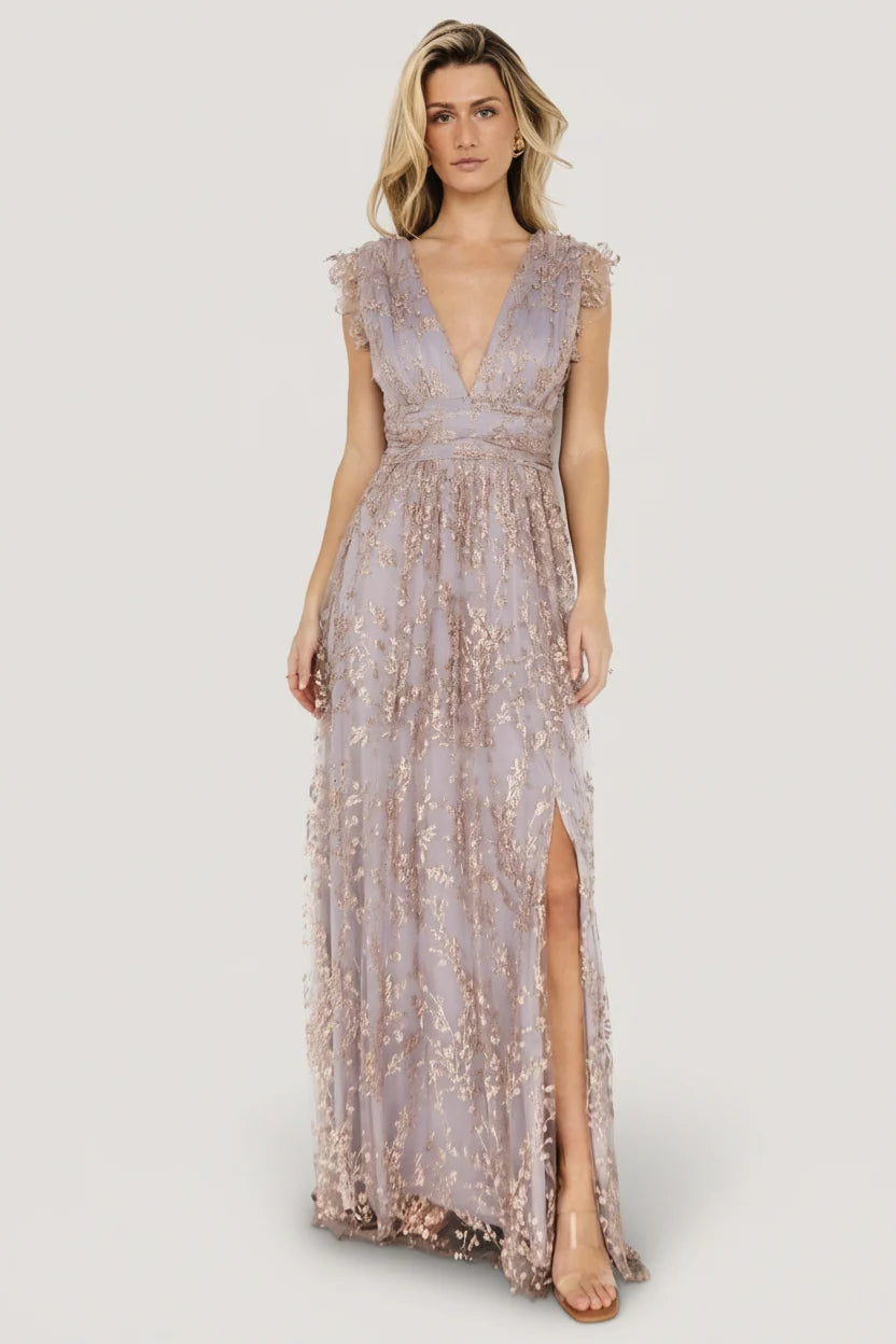 Arlene Shimmer Gown | Dusty Lilac + Rose