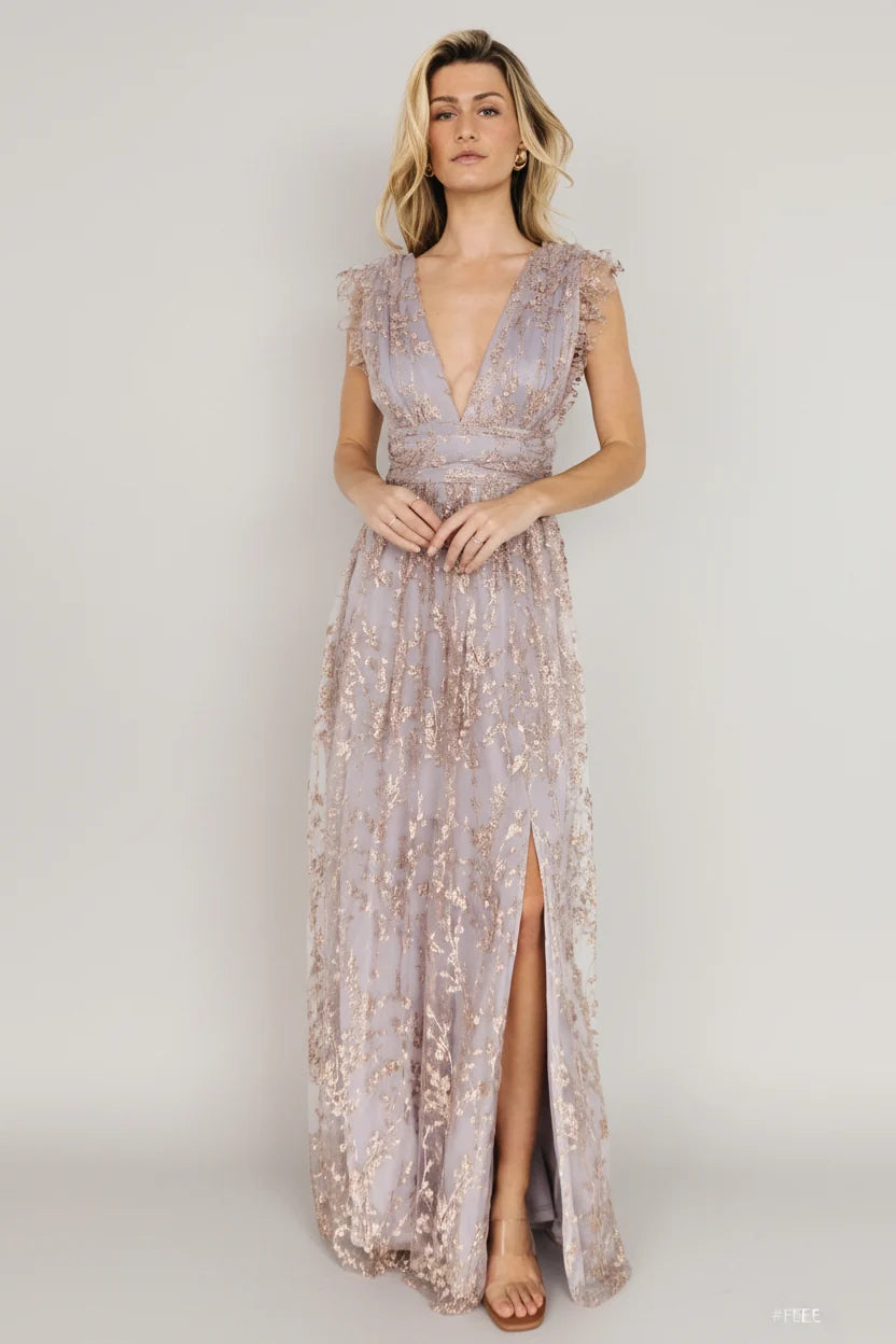 Arlene Shimmer Gown | Dusty Lilac + Rose