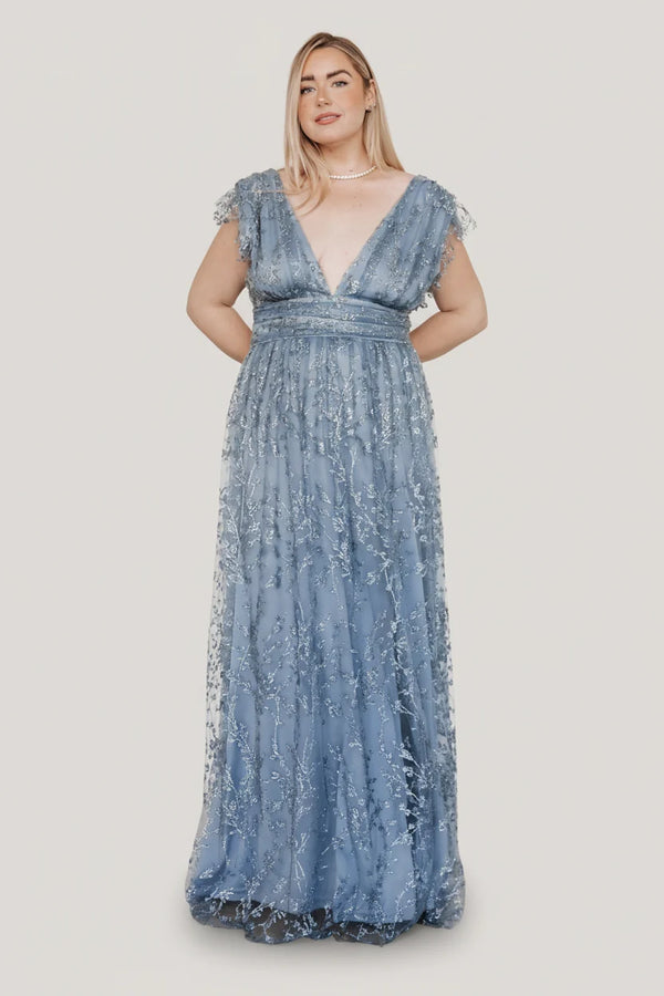 Arlene Shimmer Gown | Winter Blue