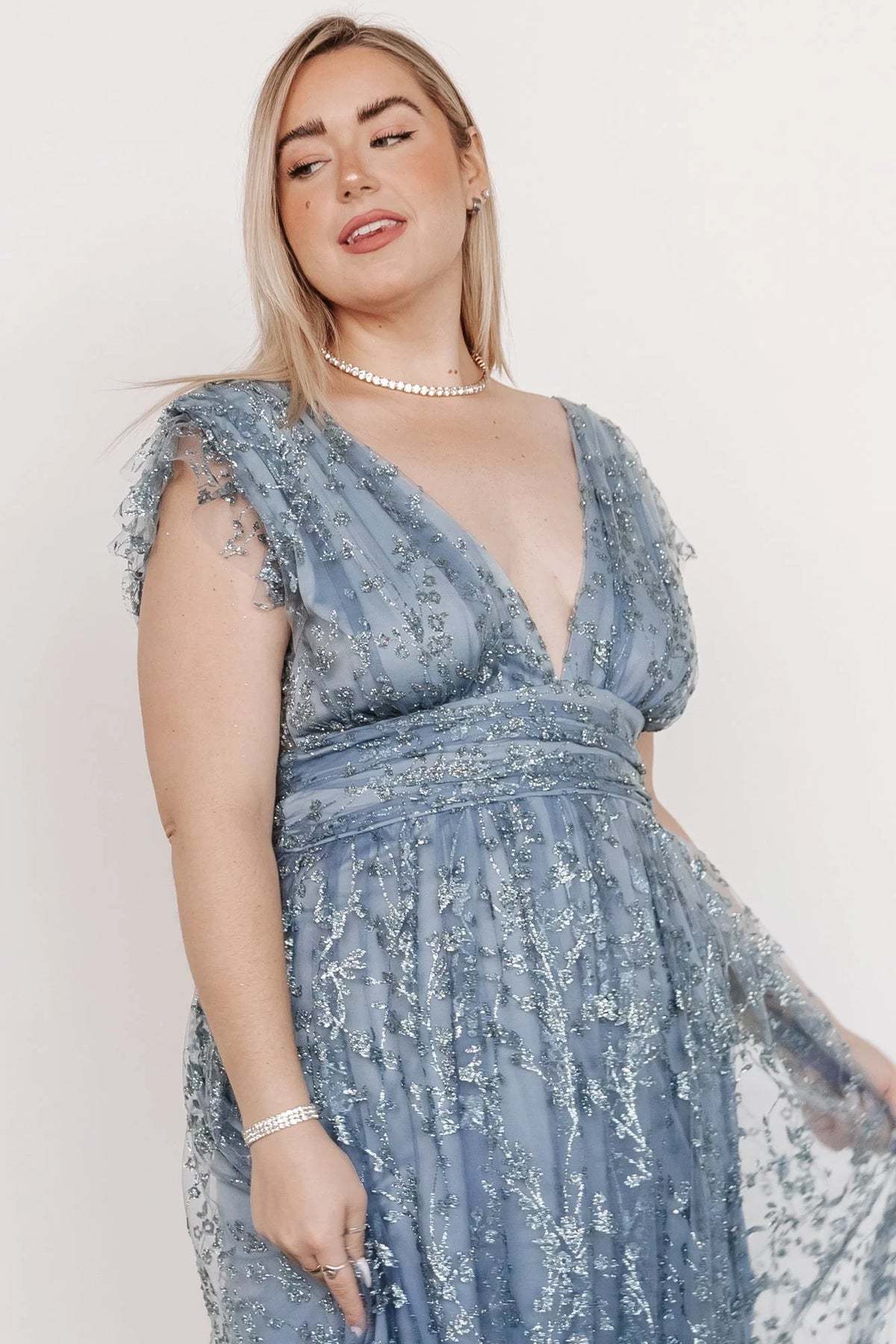 Arlene Shimmer Gown | Winter Blue