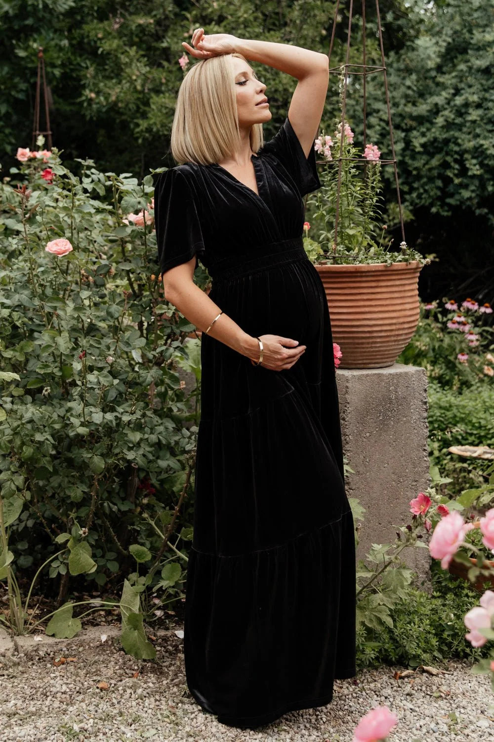 Artemis Velvet Maxi Dress | Black