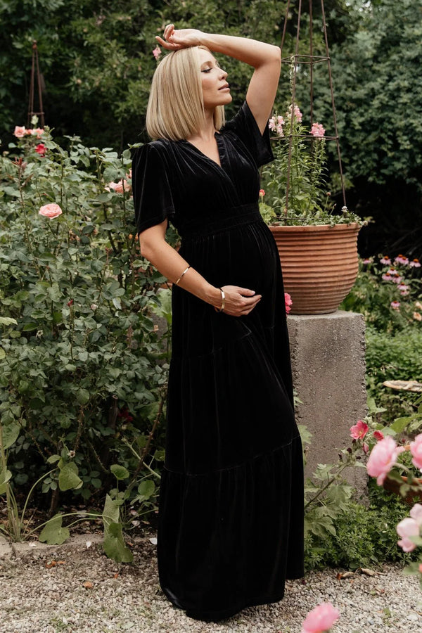 Artemis Velvet Maxi Dress | Black