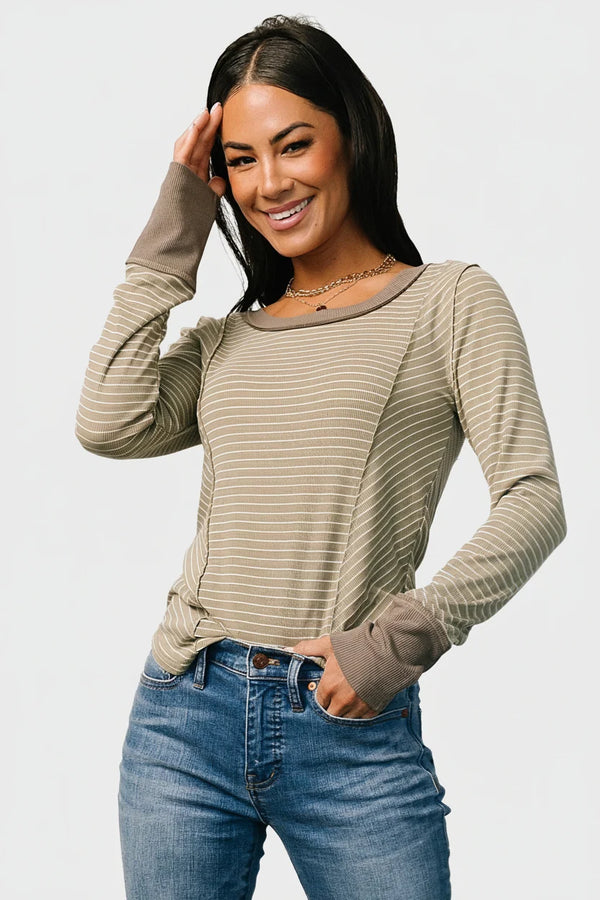 Ashford Striped Top | Olive