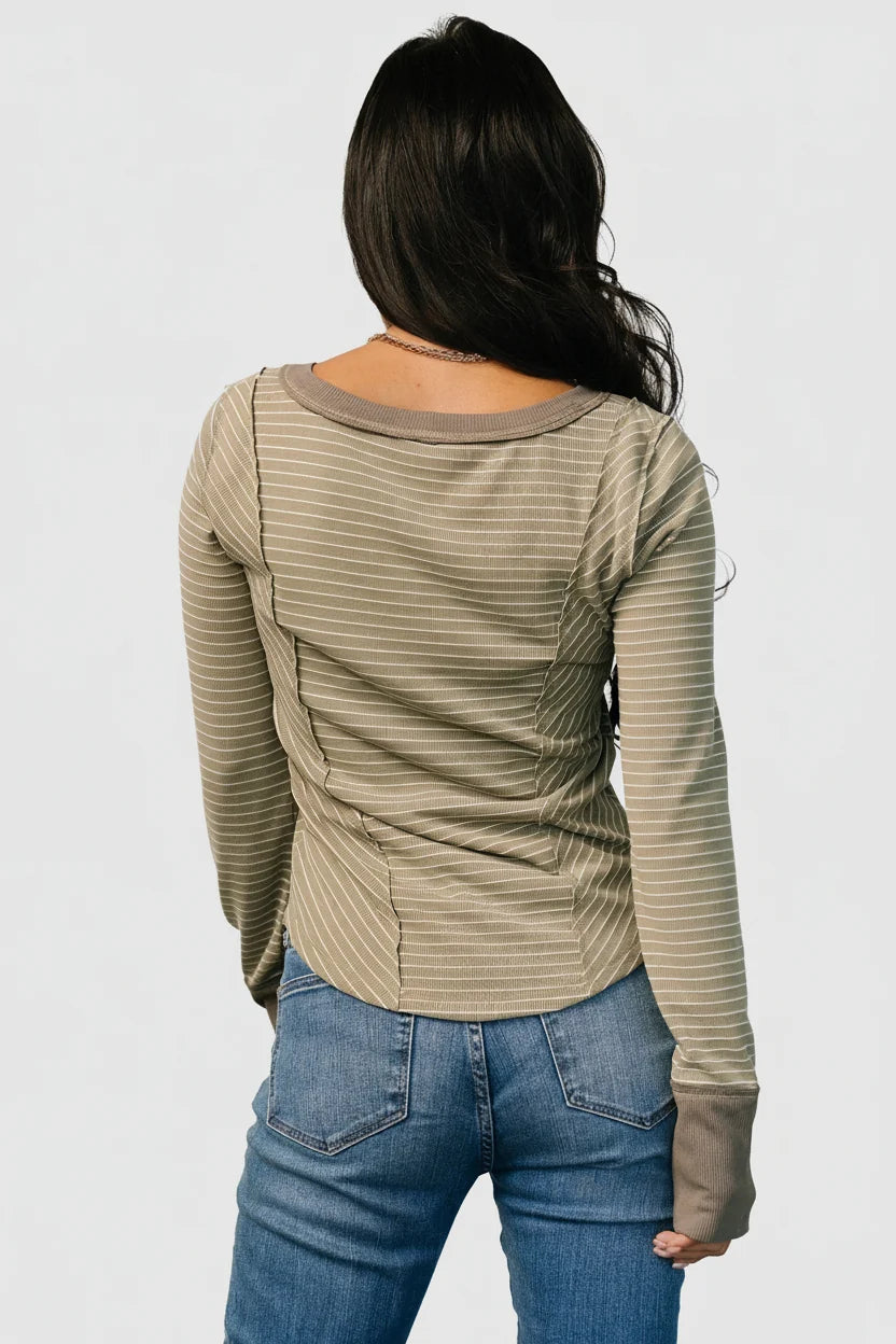 Ashford Striped Top | Olive