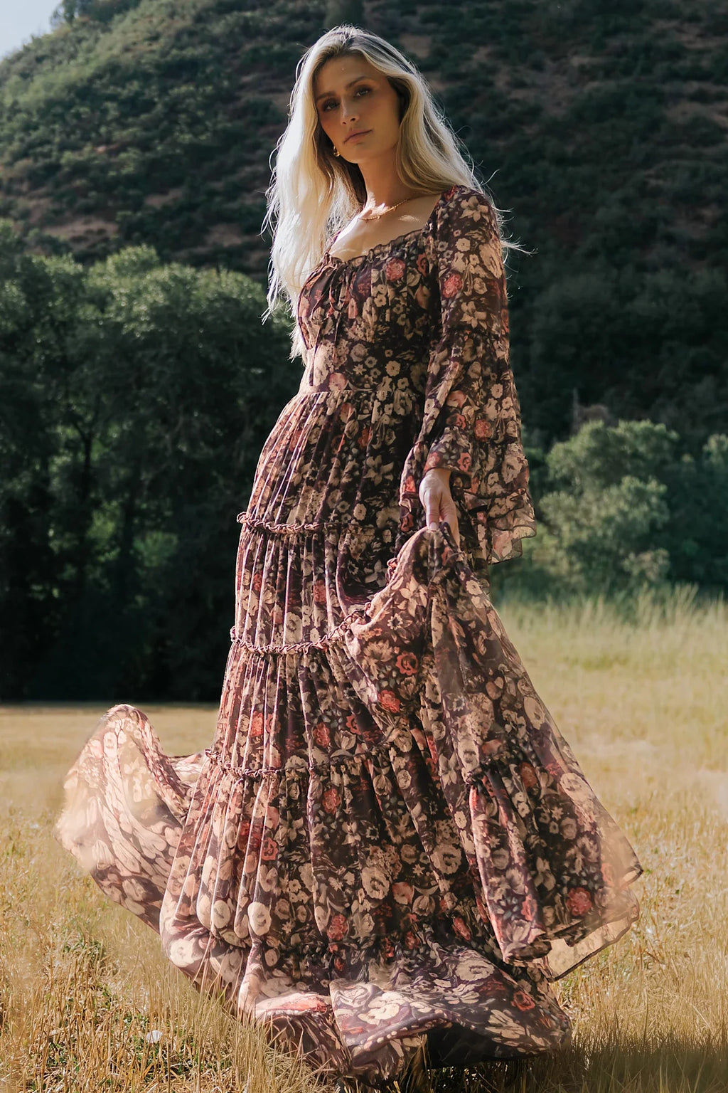 Ashwood Boho Maxi Dress | Brown Floral