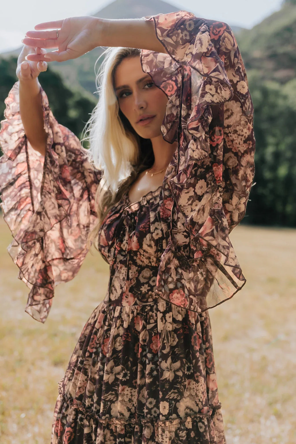 Ashwood Boho Maxi Dress | Brown Floral