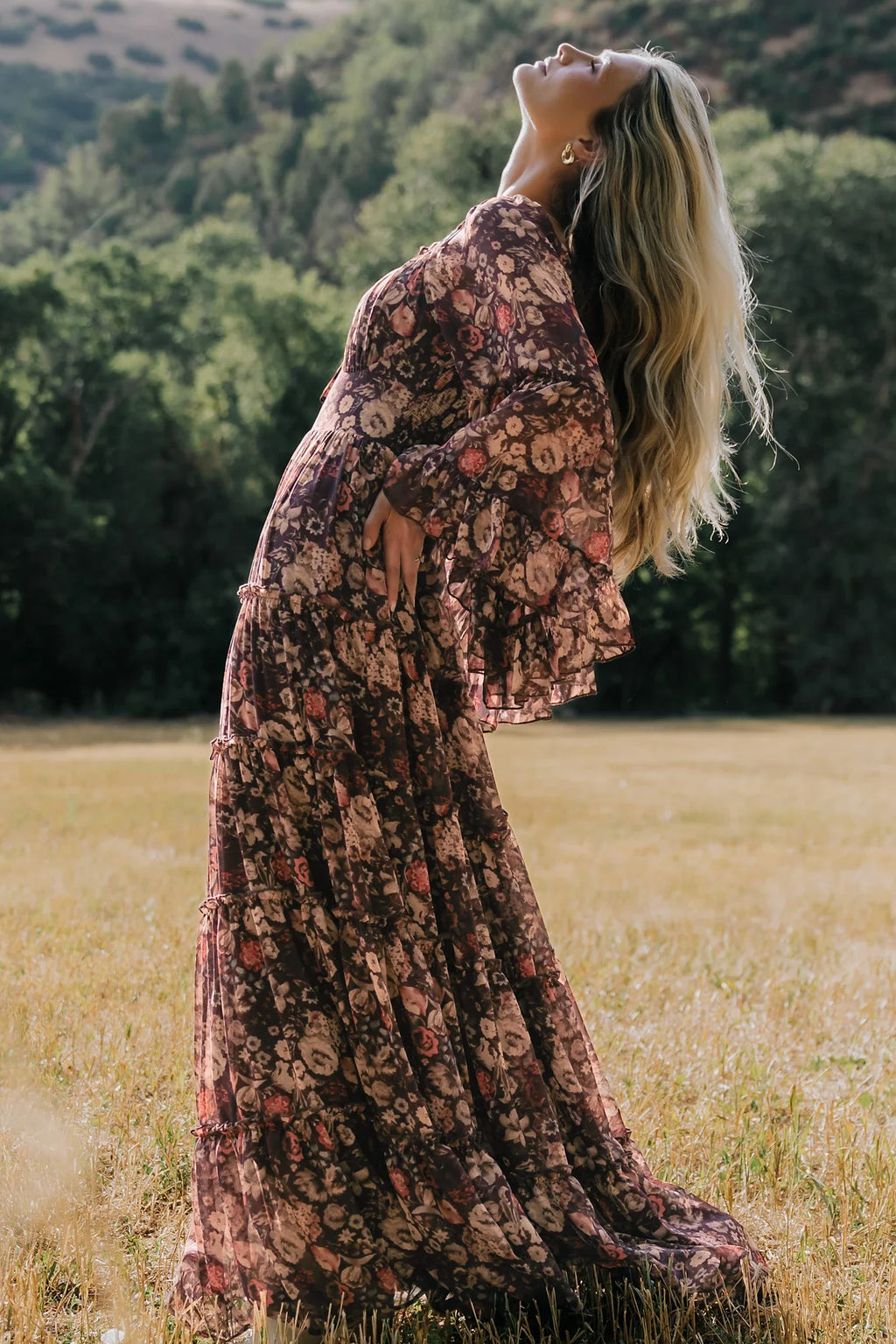 Ashwood Boho Maxi Dress | Brown Floral