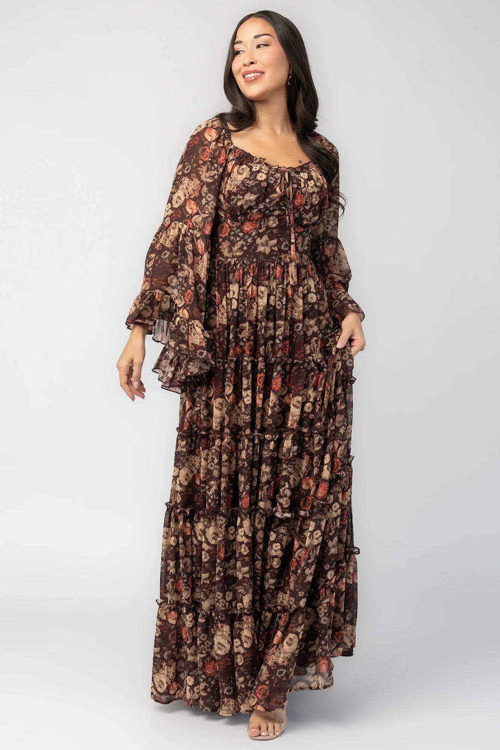 Ashwood Boho Maxi Dress | Brown Floral