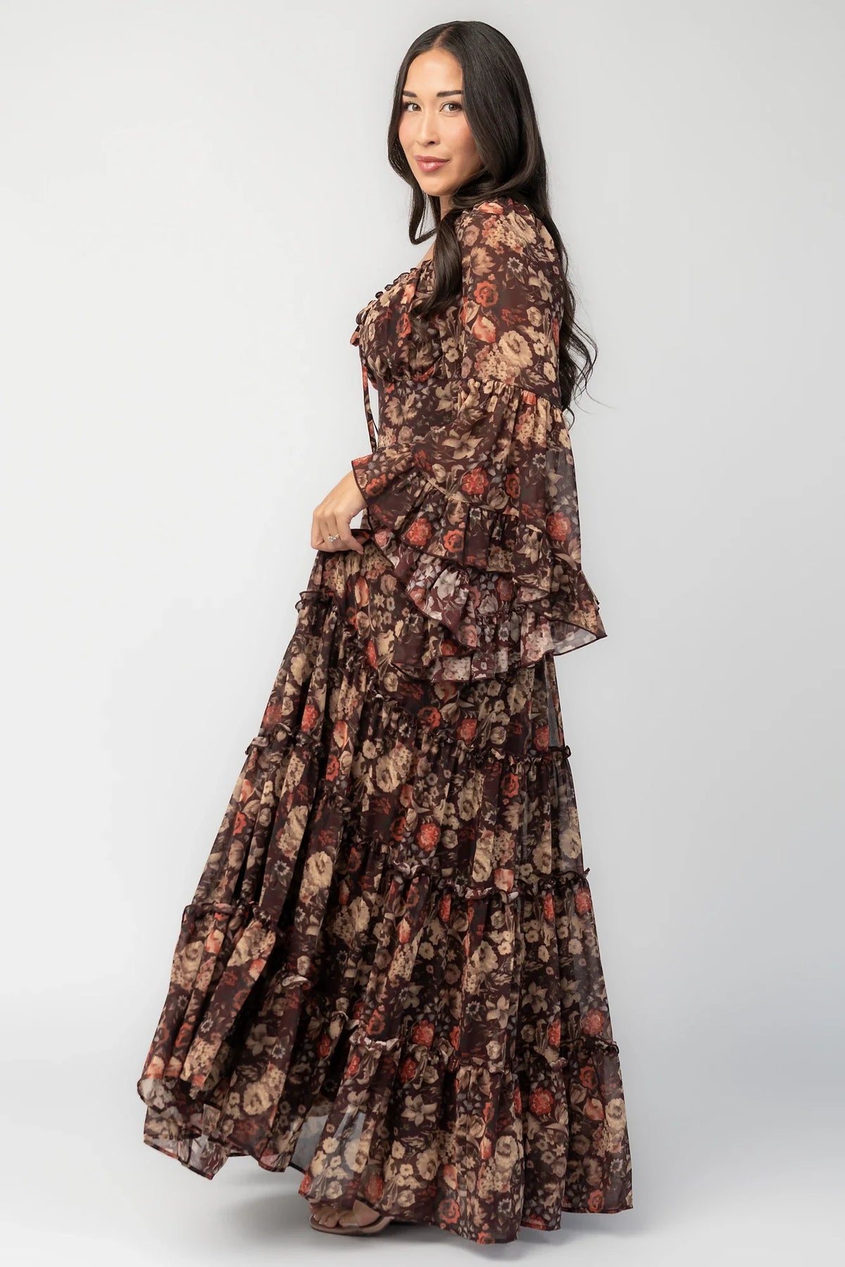 Ashwood Boho Maxi Dress | Brown Floral