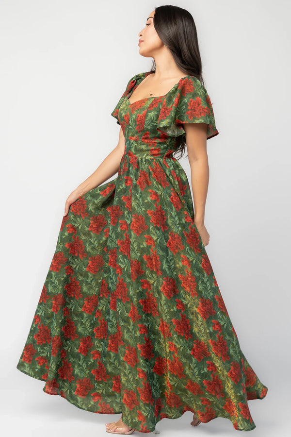 Astor Maxi Dress | Green + Red