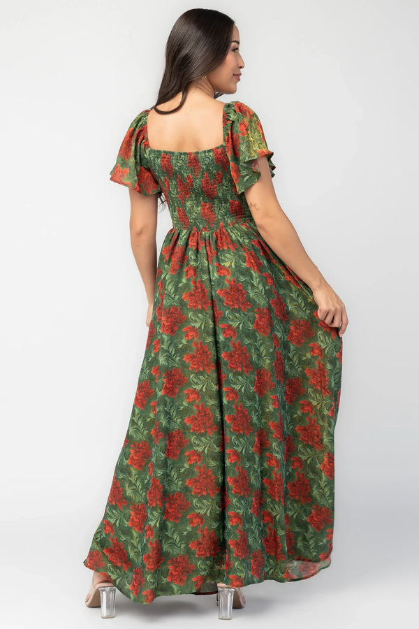 Astor Maxi Dress | Green + Red