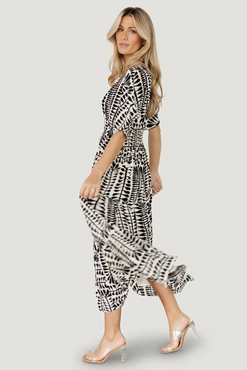 Austin Kimono Dress | Black Print