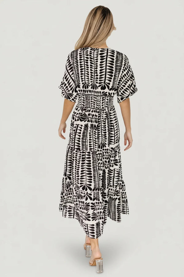 Austin Kimono Dress | Black Print