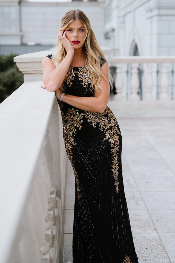 Azura Gown | Black + Gold