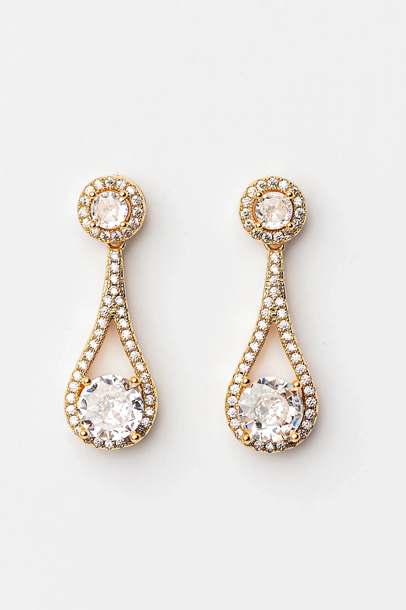 Balini Pave Drop Earrings | Gold Secondary image