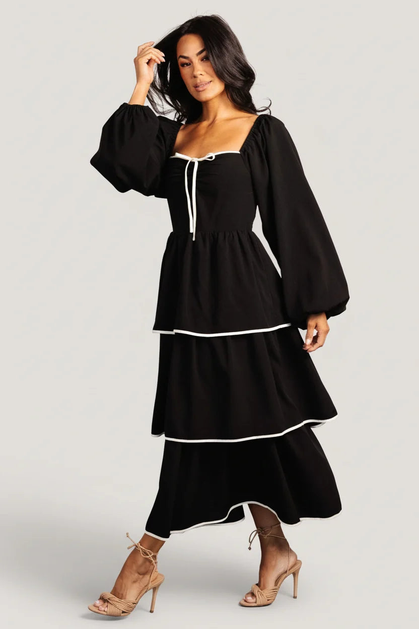 Barcelona Tiered Dress | Black Main image