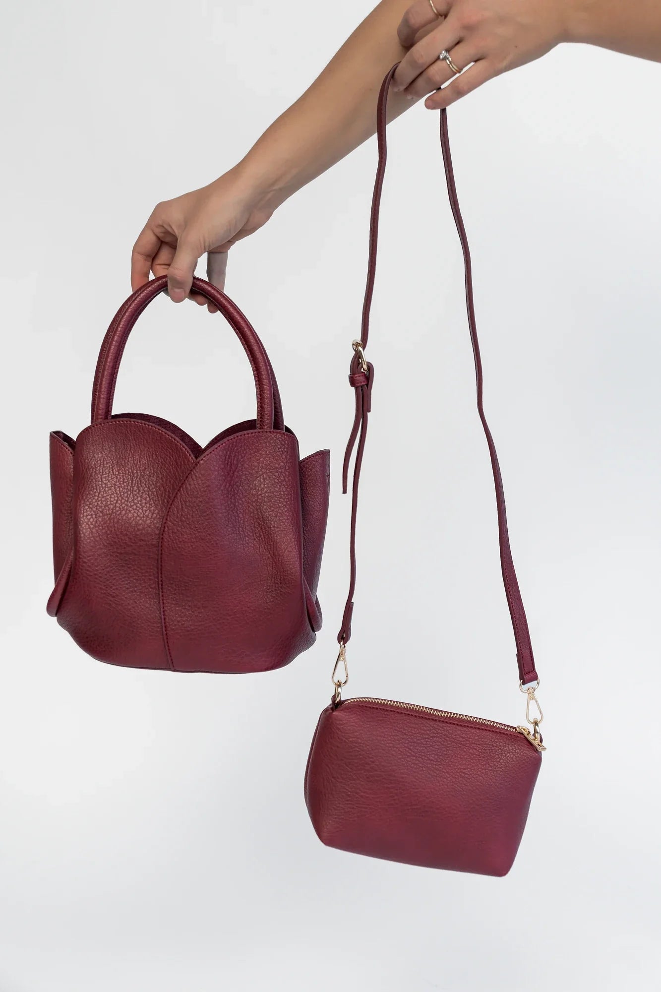 Beloved Tulip Tote Bag | Wine Secondary image