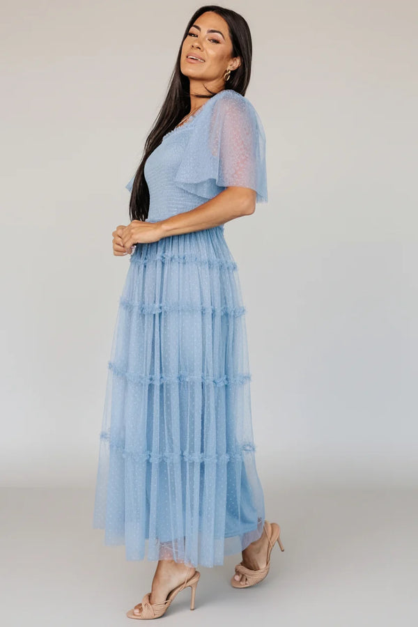 Bexley Tulle Dress | Dusty Blue
