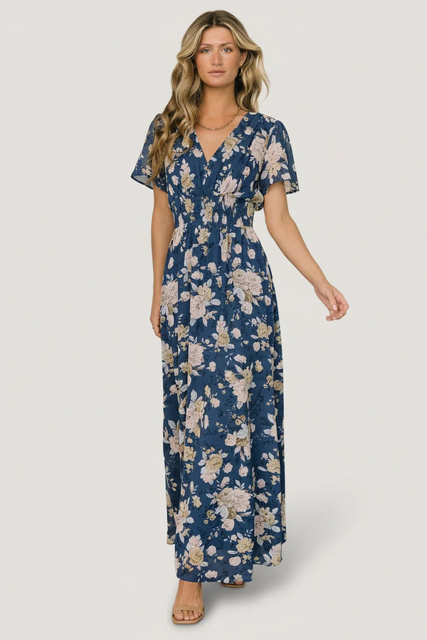 Birdie Maxi Dress | Blue + Blush Floral
