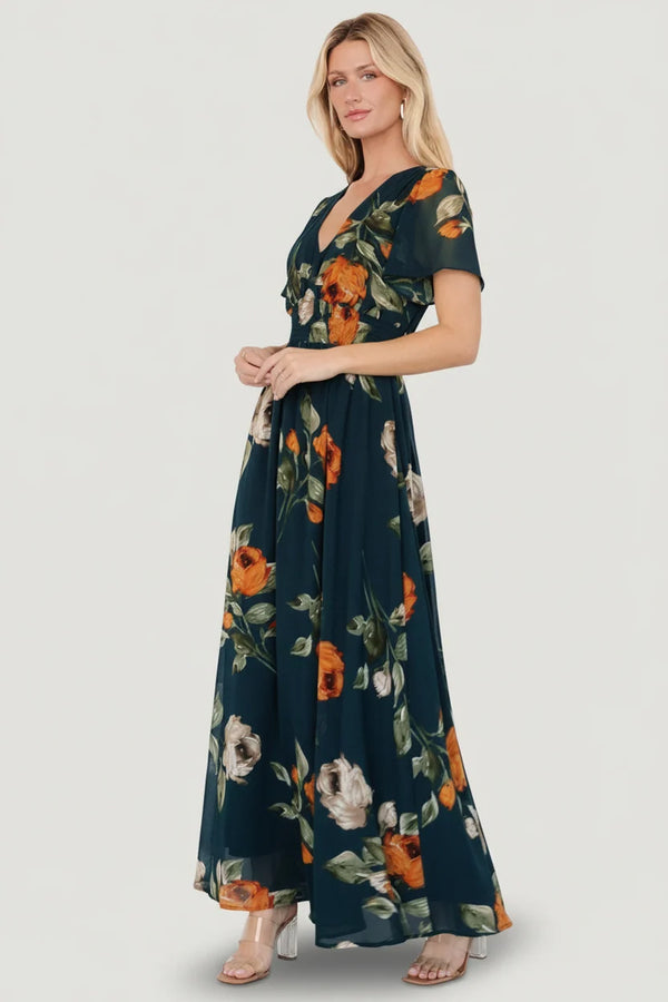 Birdie Maxi Dress | Deep Topaz Floral