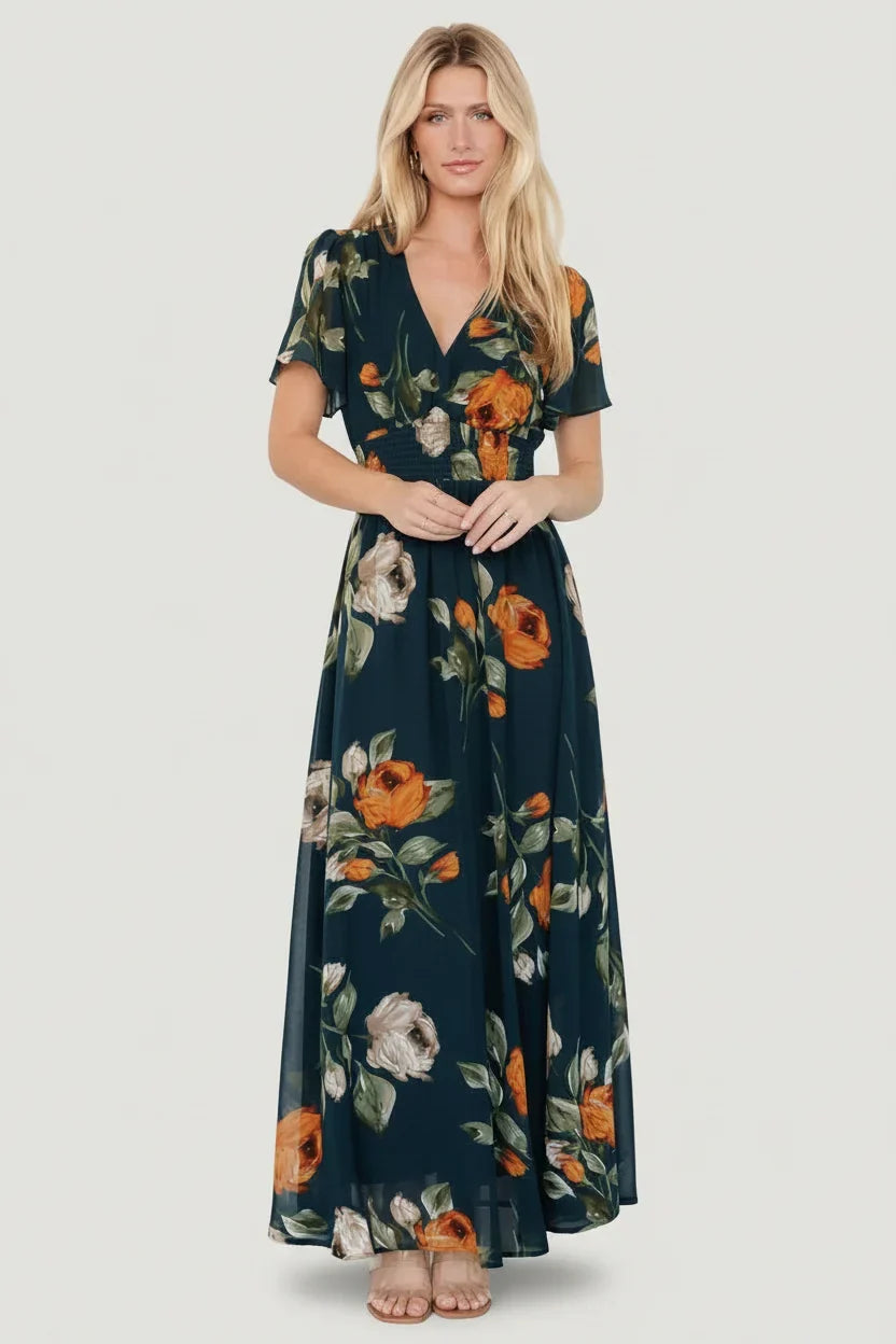 Birdie Maxi Dress | Deep Topaz Floral Main image