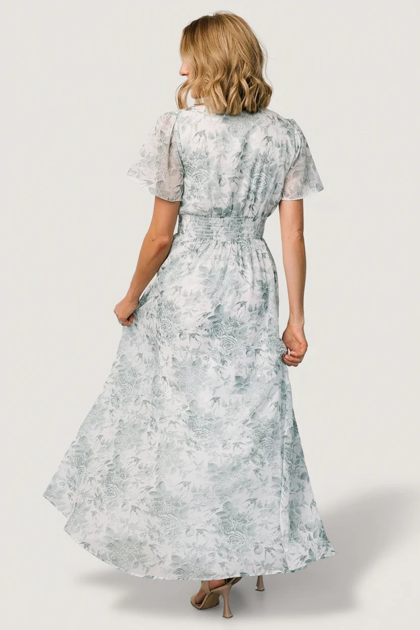 Birdie Maxi Dress | White + Sage Floral Secondary image