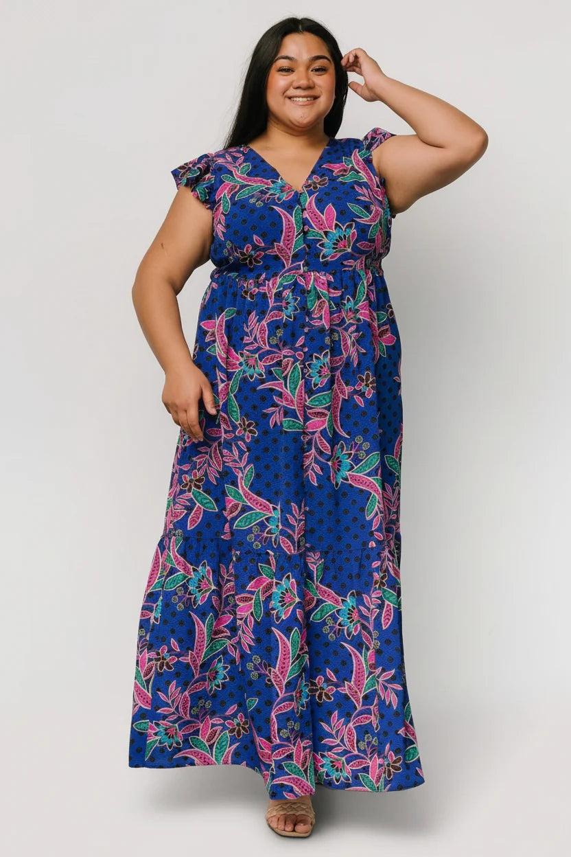 Biscayne Maxi Dress | Indigo Print Secondary image
