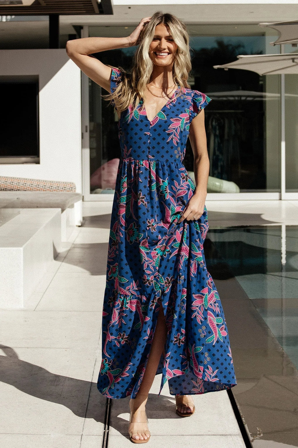 Biscayne Maxi Dress | Indigo Print