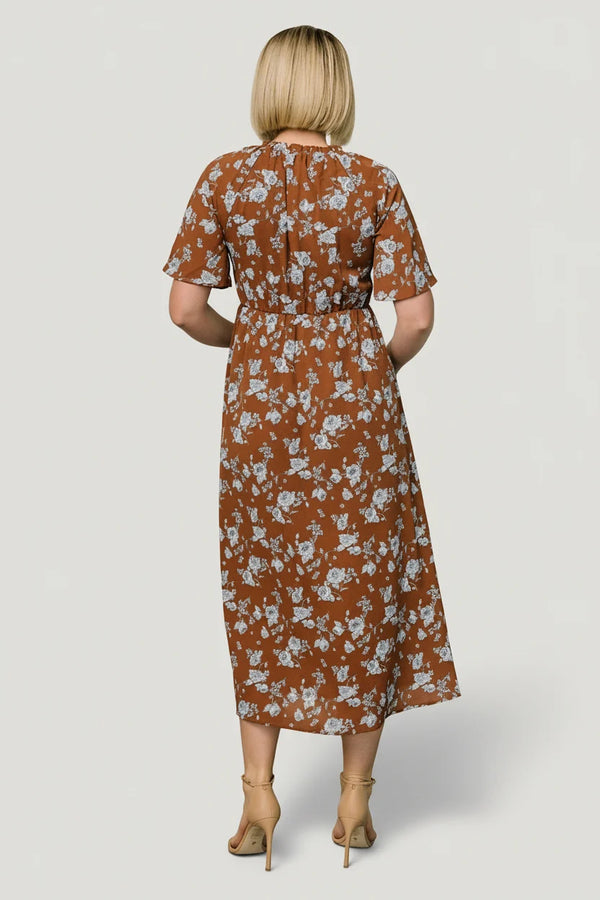 Botega Midi Dress | Brown + Blue