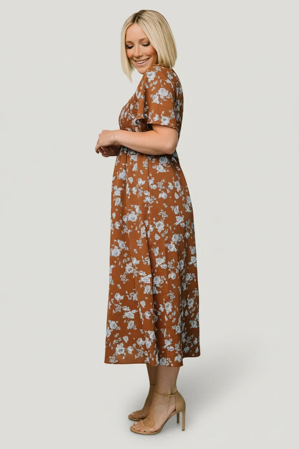 Botega Midi Dress | Brown + Blue