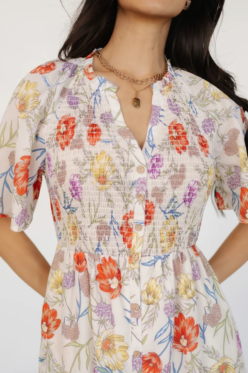 Botega Midi Dress | Ivory Multi Floral Secondary image