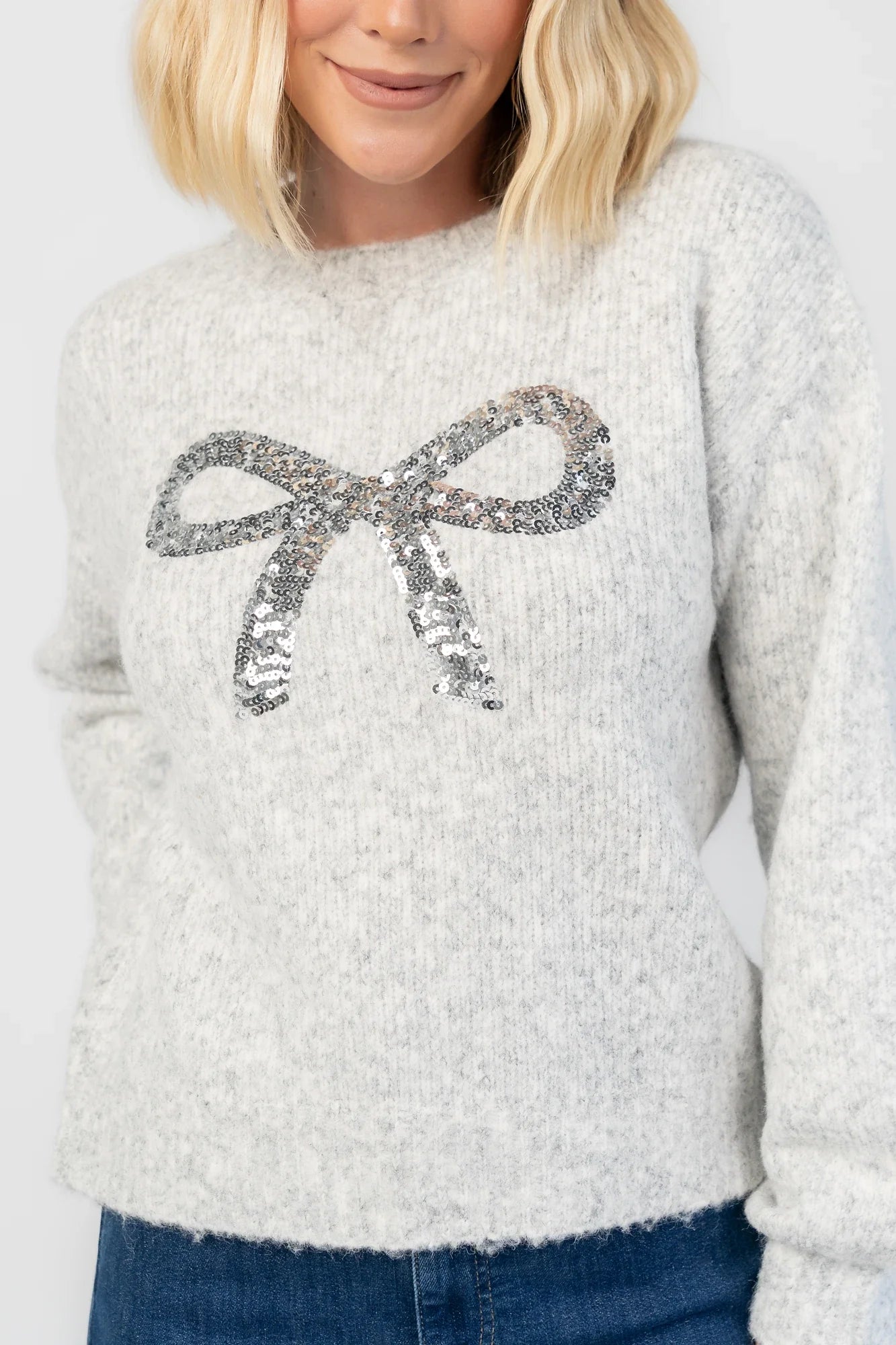 Bow Sweater | Gray Secondary image