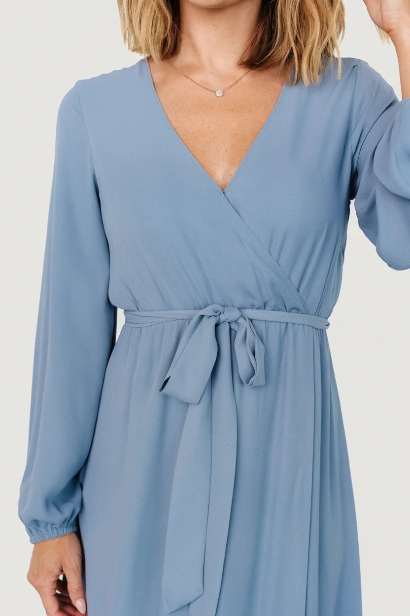 Breanne Faux Wrap Maxi Dress | Slate Blue Secondary image