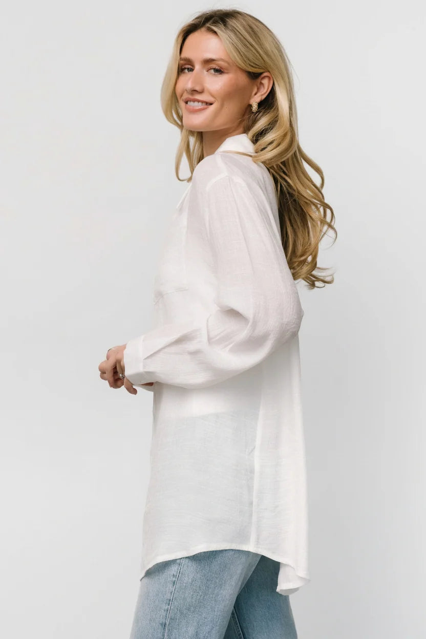 Breck Button Up Top | Off White Secondary image