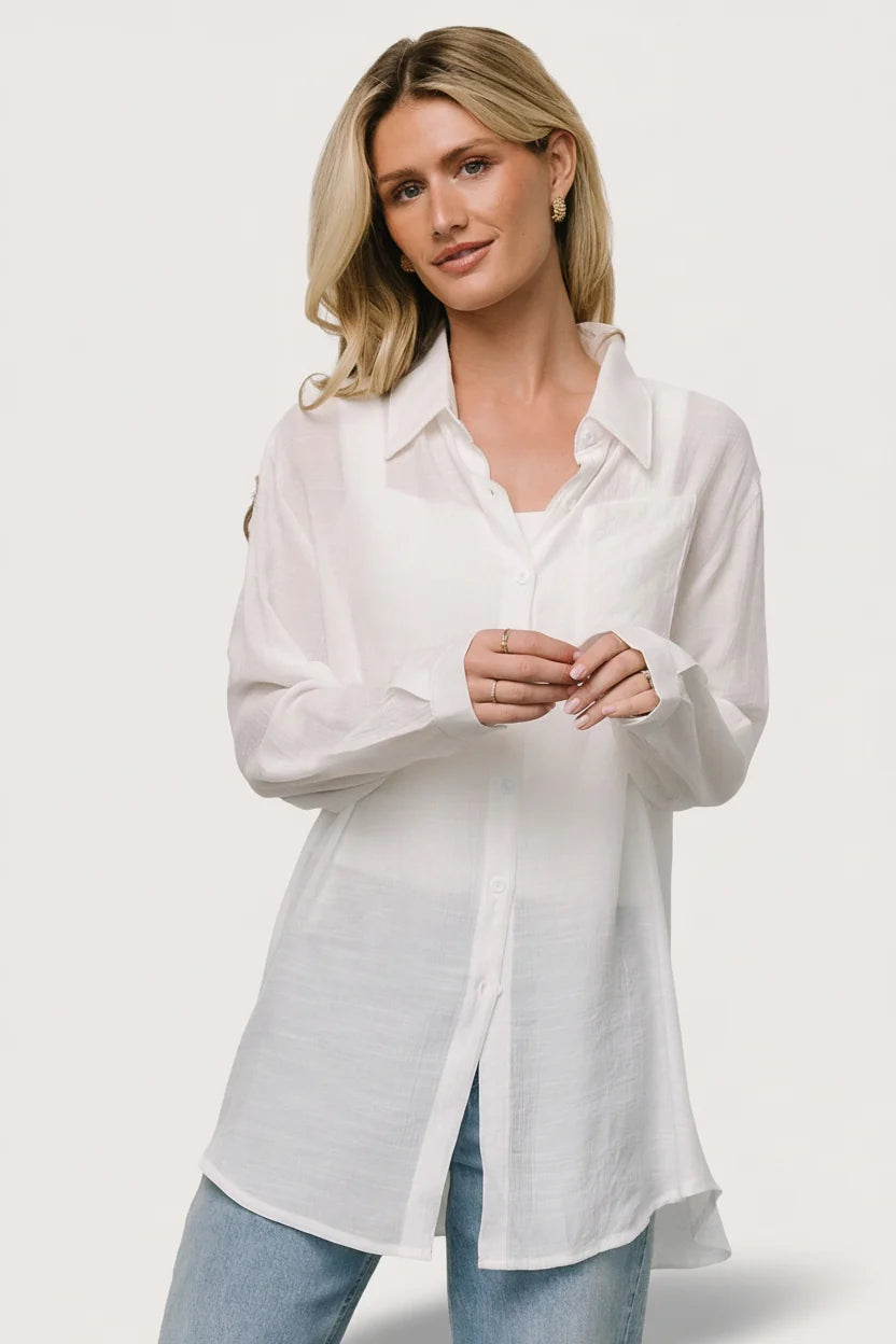 Breck Button Up Top | Off White Main image