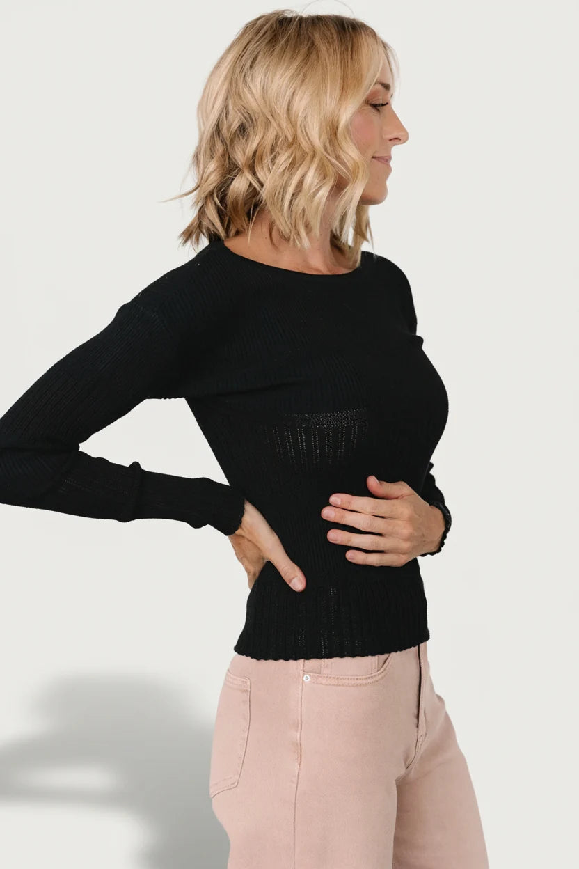 Bren Sweater Top | Black Secondary image