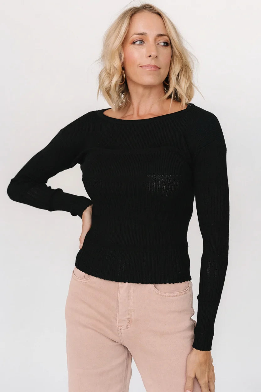 Bren Sweater Top | Black