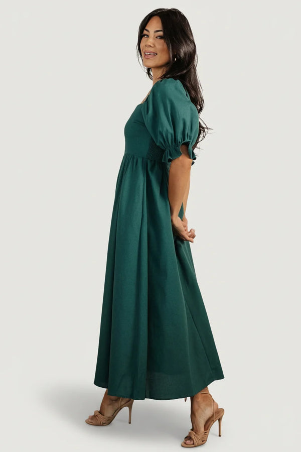 Britton Midi Dress | Evergreen