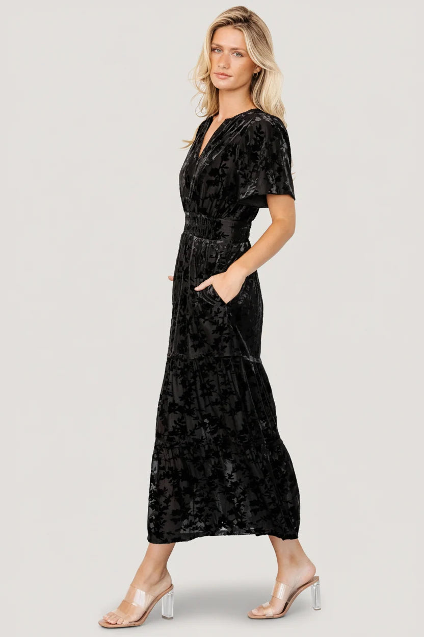 Bronwyn Velvet Dress | Black