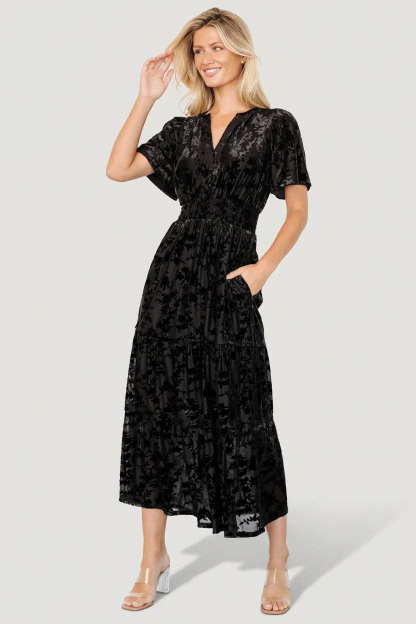 Bronwyn Velvet Dress | Black