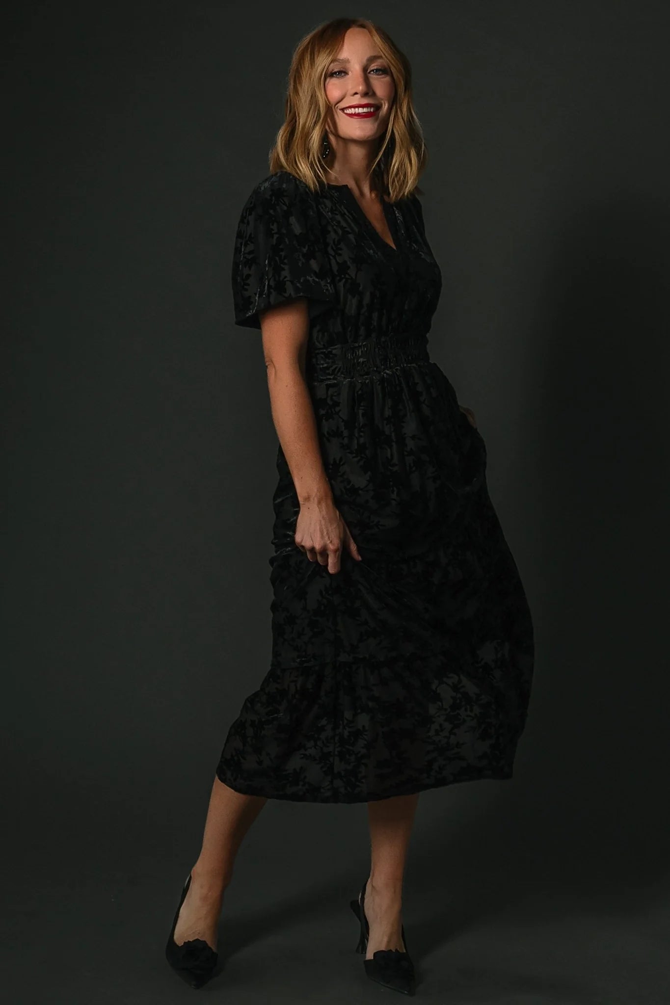 Bronwyn Velvet Dress | Black Secondary image