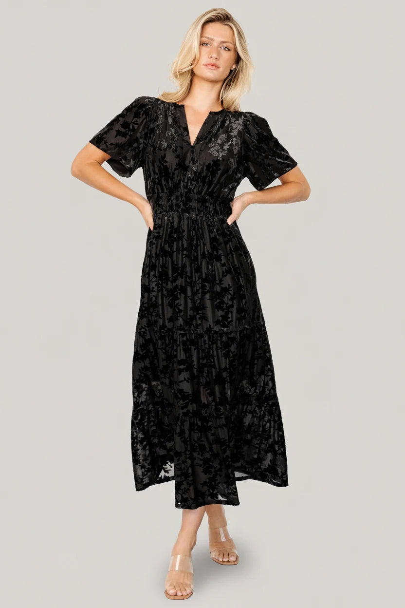 Bronwyn Velvet Dress | Black Main image