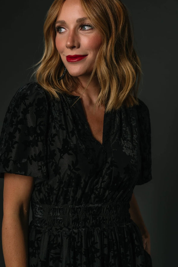 Bronwyn Velvet Dress | Black