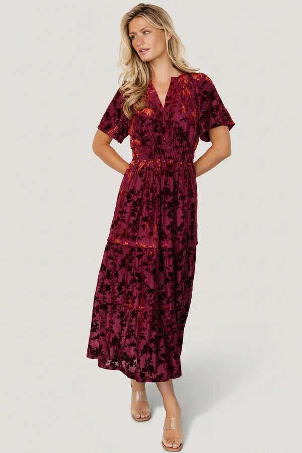 Bronwyn Velvet Dress | Rust