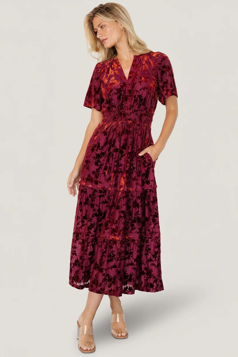 Bronwyn Velvet Dress | Rust Main image