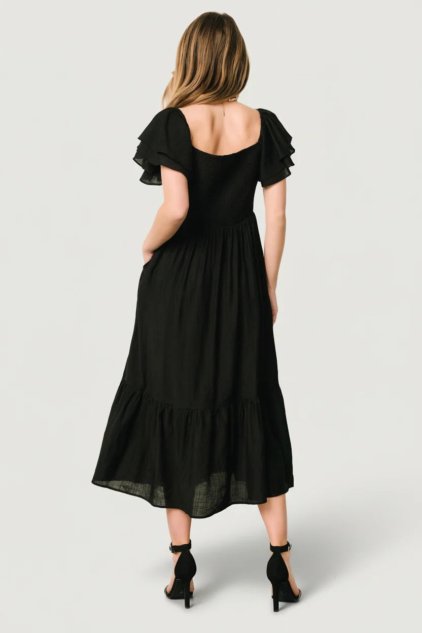 Buttercup Midi Dress | Black