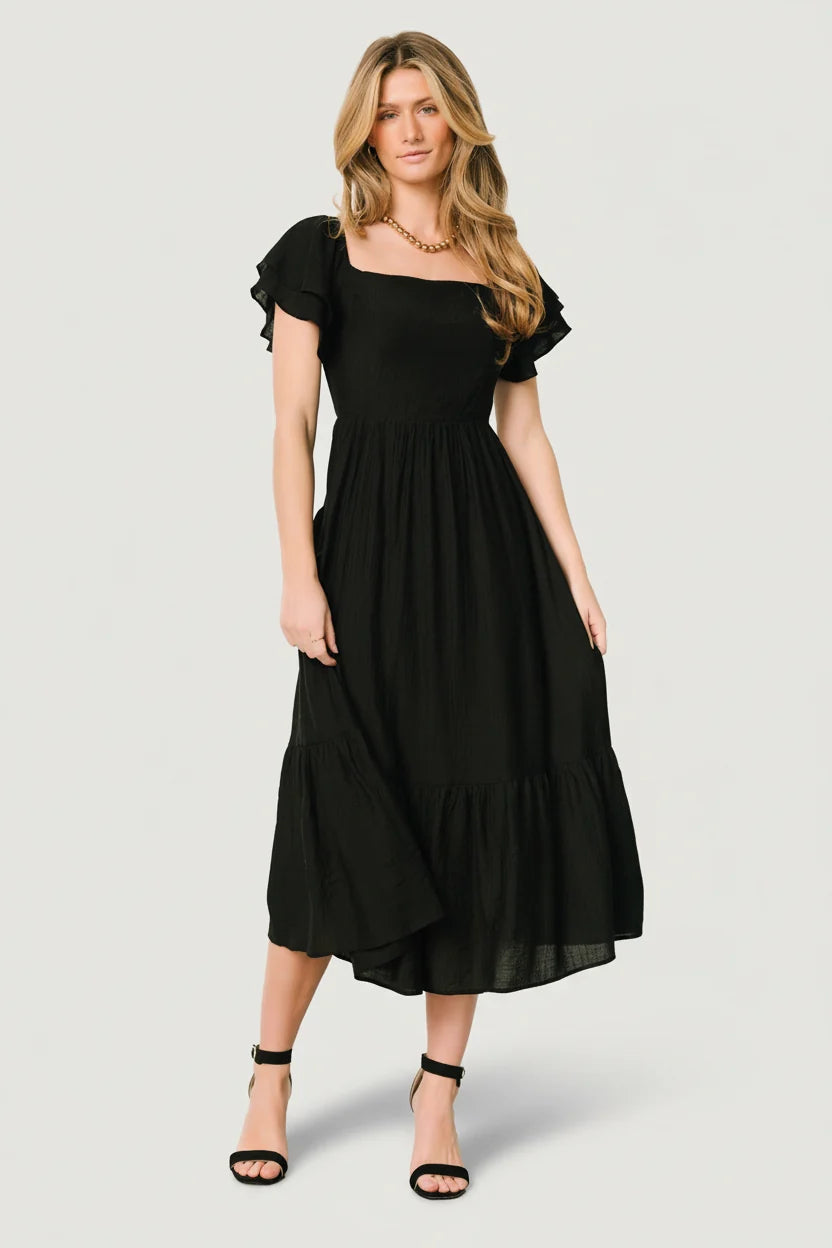 Buttercup Midi Dress | Black