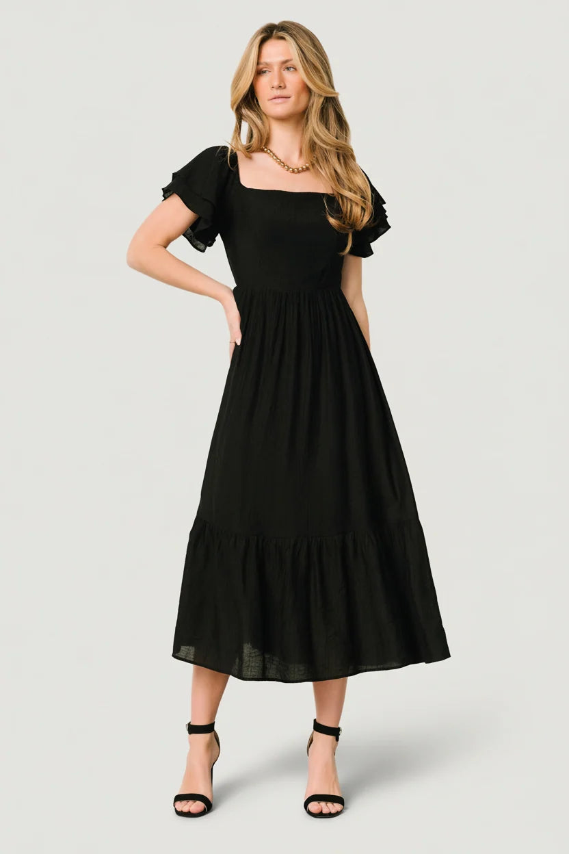 Buttercup Midi Dress | Black